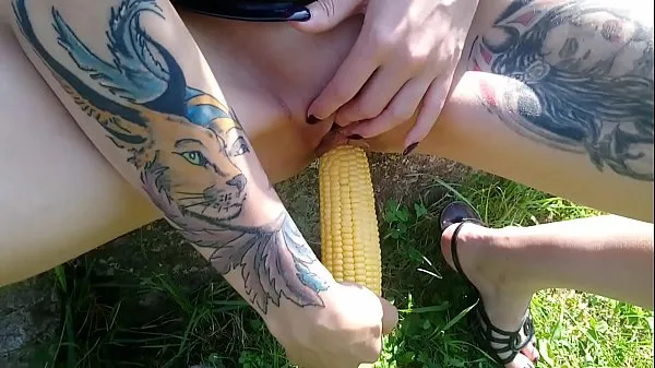 Show Lucy Ravenblood fucking pussy with corn in public warm Clips