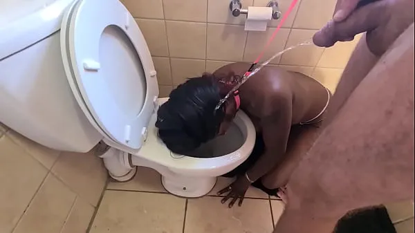Desi whore gets walked like a to the toilet to get her face pissed on and sucks cock गर्म क्लिप्स दिखाएं