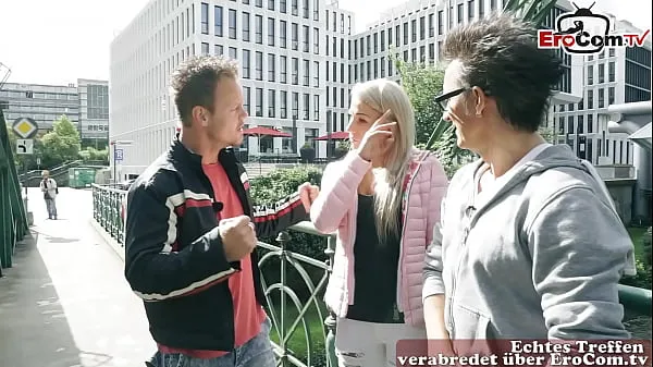 STREET FLIRT - German blonde teen picked up for anal threesome گرم کلپس دکھائیں
