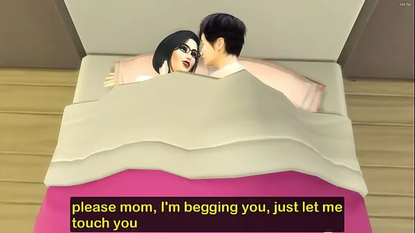 Meleg klipek megjelenítése Japanese Step-mom and virgin step-son share the same bed at the hotel room on a business trip