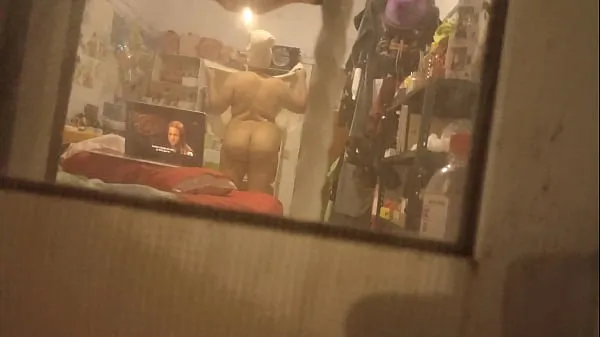 Show My step aunt left the curtains open and I was able to record her while she was getting dressed after the shower warm Clips