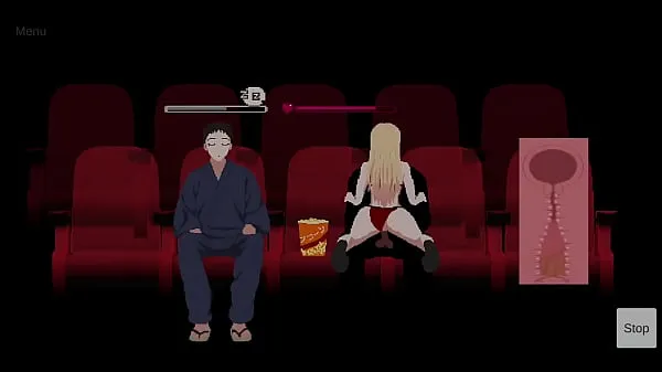 Show Stranger starts to turn on blonde girl at the cinema and fucks her next to his friend who doesn't notice - My Dress Up Darling In Cinema warm Clips