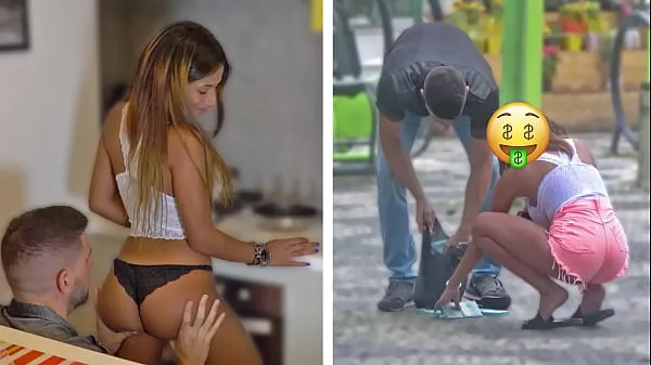 Vis Sexy Brazilian Gold Digger Changes Her Attitude When She Sees His Cash varme klipp
