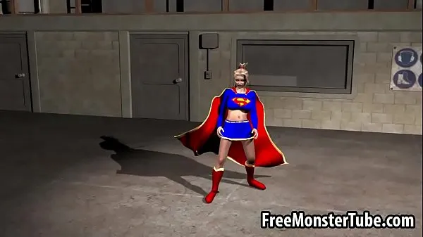 Pokaż Foxy 3D cartoon Supergirl riding a rock hard cock ciepłych klipów